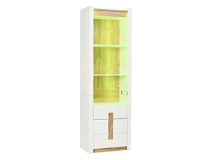 Vitrine coloris blanc 3 étagère(s) MODENUIT - 63 cmx200 cm