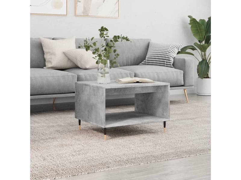  Table basse rectangulaire | table de salon gris béton 60x50x40 cm bois d'ingénierie shl6228  - Conforama B
