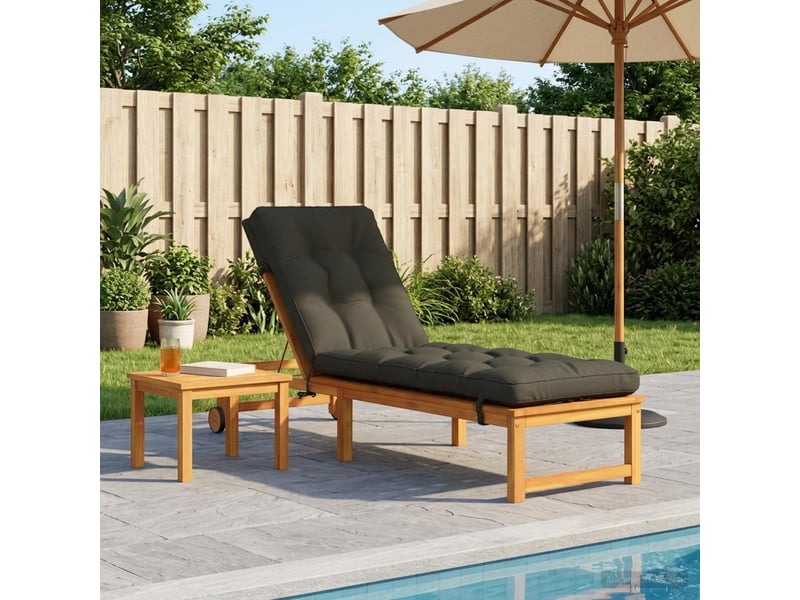 Coussin de transat, coussin pour bain de soleil vianen 100 % polyester anthracite cf56259  - Conforama B