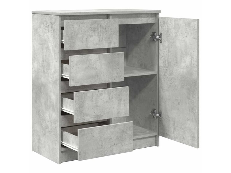  Buffet - bahut - meuble de rangement avec tiroirs gris béton 71x35x84 cm bois d'ingénierie  - Conforama E
