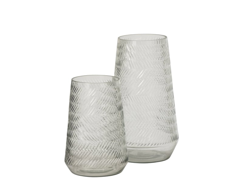  Vase relief en verre ingrid 35cm transparent  - Conforama B