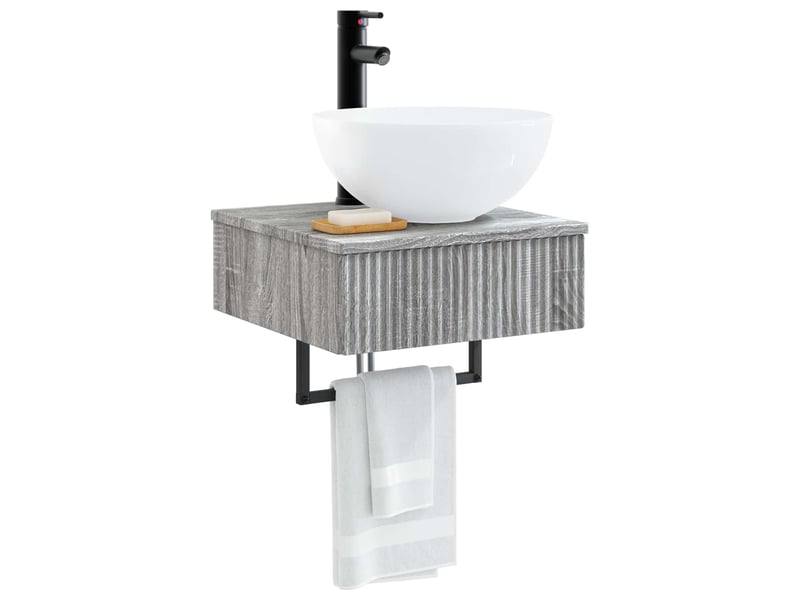  Basin de lavage mural, lavabo sonoma gris 40x41x40.5 cm  - Conforama C