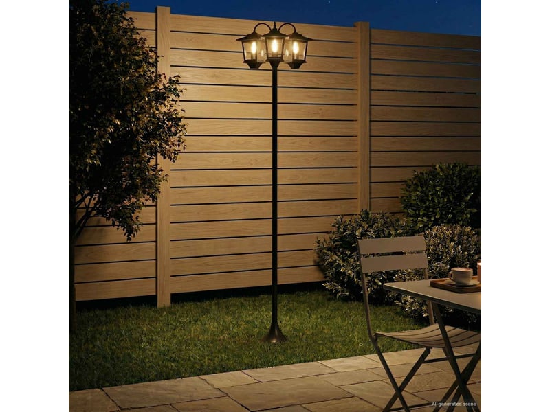  Lampadaire à 3 têtes noir 16x16x187 cm aluminium et abs shl75665  - Conforama C