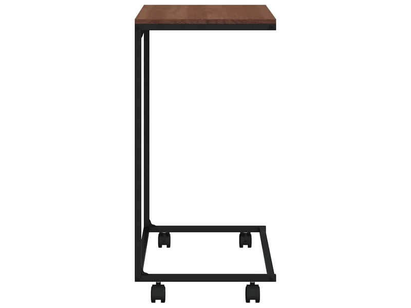  Table d'appoint | bout de canapé table basse avec roues noir 55x35x70 cm bois d'ingénierie shl1183  - Conforama E