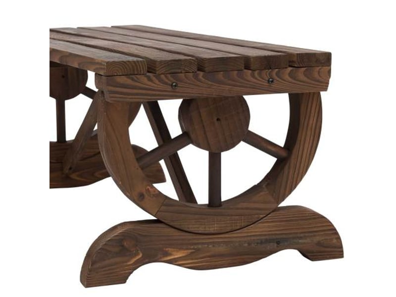  Banc de jardin rustique en bois, résistant aux intempéries, durable, 98x50x39,5 cm, élégant  - Conforama E