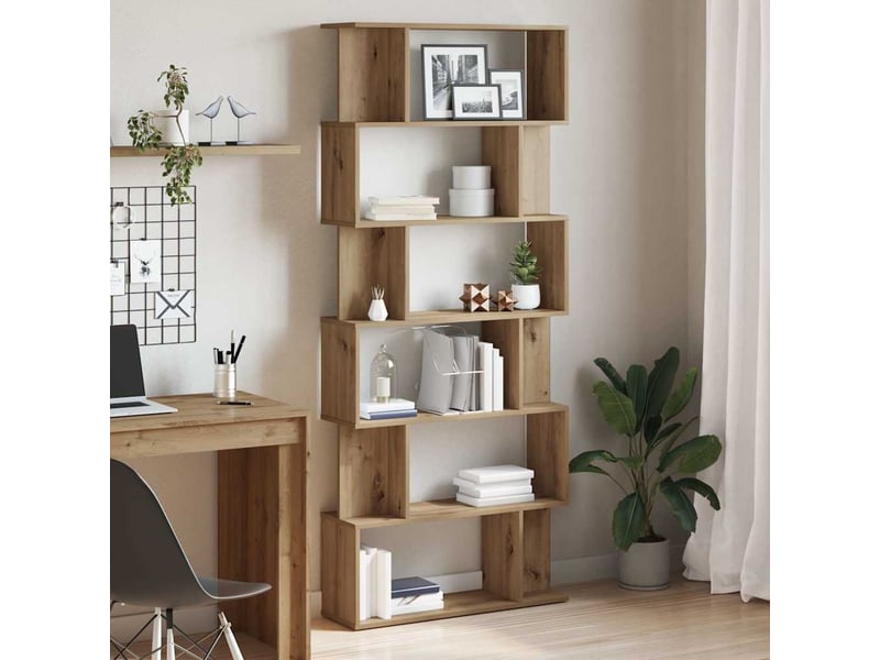  Bibliothèque, étagère de rangement chêne artisanal 80x24x192 cm bois d'ingénierie  - Conforama B
