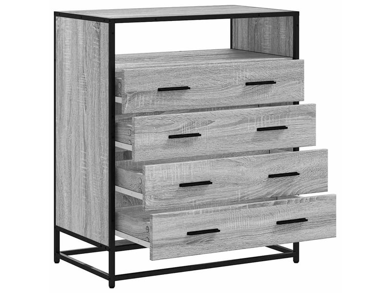  Commode, armoire à tiroirs bureau sonoma gris 70x41x83,5 cm bois d'ingénierie  - Conforama E