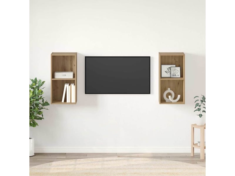  Ensemble meuble tv - banc tv - meuble de rangement 2 pcs chêne artisanal bois d'ingénierie  - Conforama B