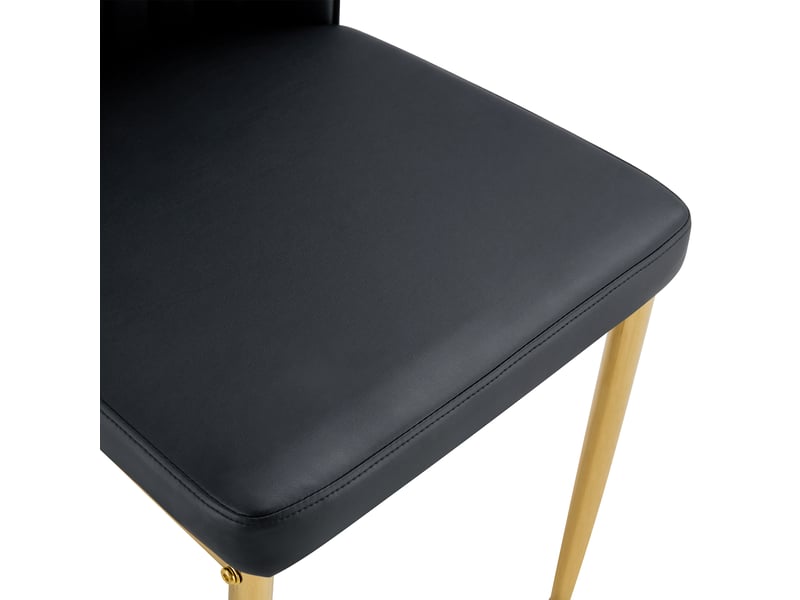 Chaises en velours beige design moderne, assise épaisse, cadre métal noir stable - montage en 5 minutes - Conforama E
