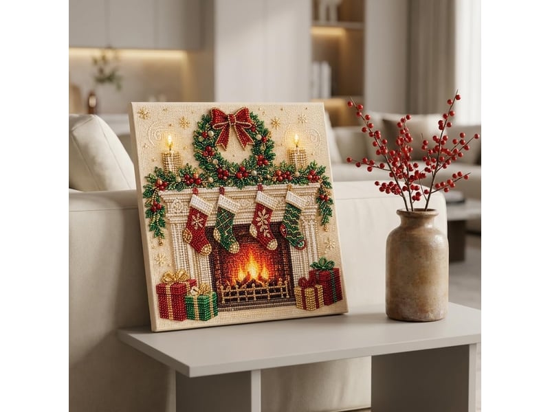  Kit diy diamond painting perles de noël – art créatif à réaliser soi-même pour adultes-style 4  - Conforama D