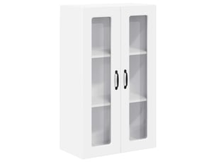 Meuble mural de cuisine, cabinet en verre mural blanc 60x31x100cm shl2165