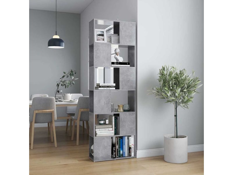  Bibliothèque, séparateur de pièce gris béton 60x24x186 cm  - Conforama B