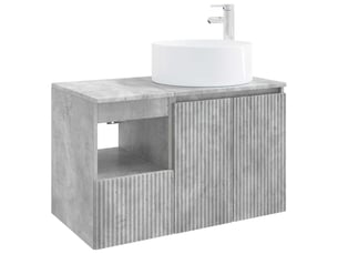Ensemble de mobilier de salle de bain 2 pc gris béton cf64157