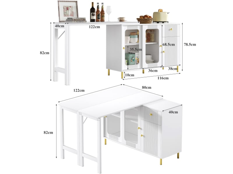  Table de bar blanc - 122cm mdf table de bar blanc - Conforama C