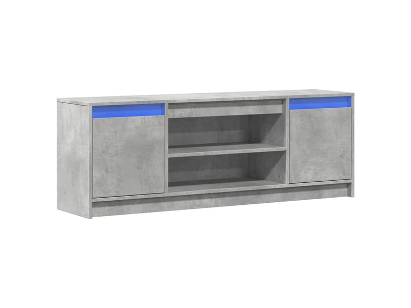  Meuble tv - banc tv - meuble de rangement avec led gris béton 139,5x34x50 cm bois d'ingénierie  - Conforama C