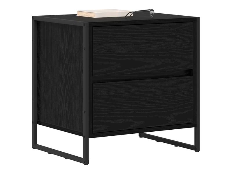 Table de chevet avec tiroir 2 pièces chêne noir 50 x 39,5 x 50 cm - Conforama C