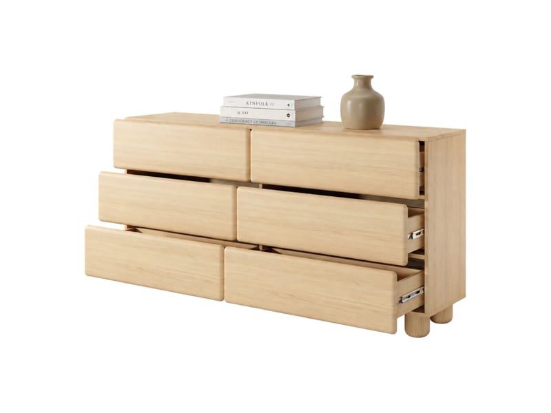  Buffet hana, enfilade 6 tiroirs, 160x38x80h cm chêne brun Hana - Conforama A
