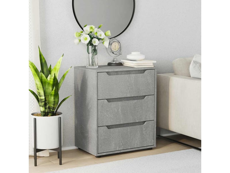  Buffet salon visnes gris béton 60x40x73 cm bois d'ingénierie  - Conforama D