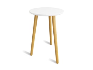 Support plante rond en bois massif blanc 27,9 x 30 x 41,9 cm charge 13,6 kg