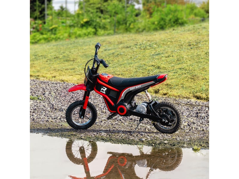Moto électrique pour enfants, 24 v, avec klaxon, phare, poignée d'accélérateur, vitesse de 8 à 16 kmh, pour les 8 à 12 ans, rouge. - Conforama D
