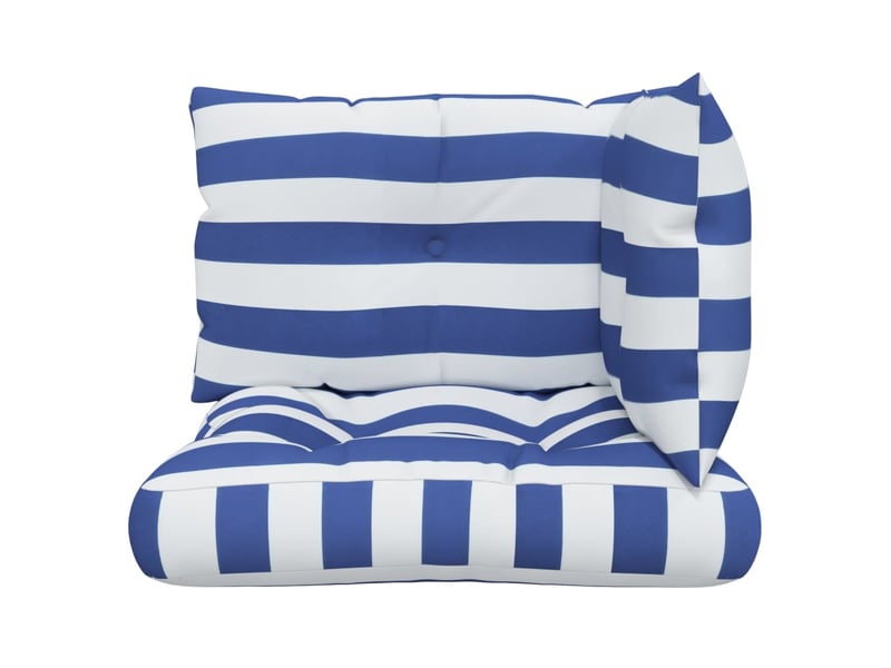  Lot de 3 coussins de palette, coussins de canapé rayures bleuesblanches cf59697  - Conforama D