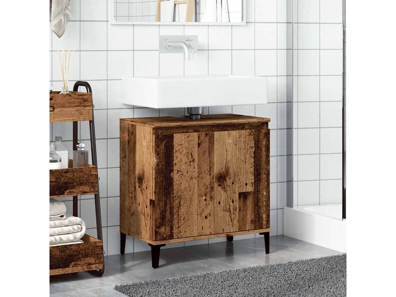  Armoire d'évier, meuble de rangement vieux bois 58x33x60 cm bois d'ingénierie  - Conforama C