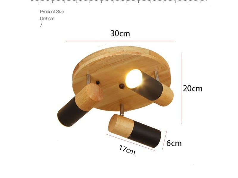  Plafonnier à intensité variable en marron bois – 3 lampes e14  - Conforama B