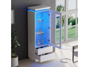 Vitrine coloris blanc 2 étagère(s) <strong></strong> <strong></strong> - 60 cmx171 cm