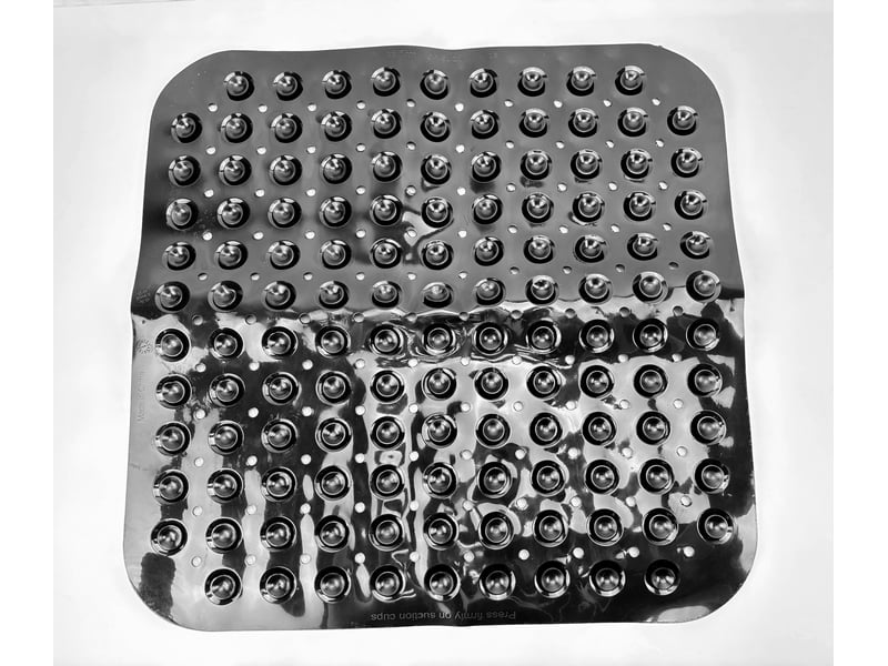  Tapis de douche en pvc à ventouses - noir  - Conforama C