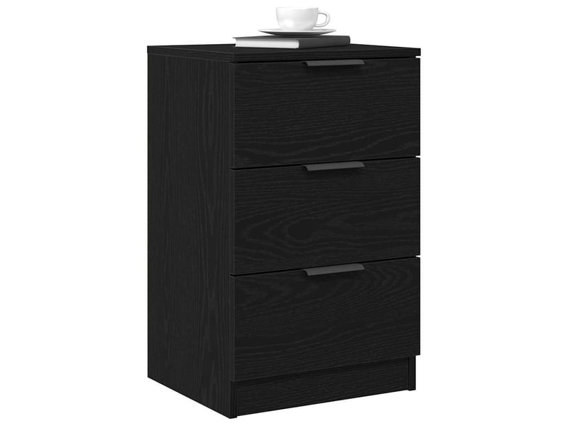  Table de chevet avec tiroir 2 pièces chêne noir 40 x 65 x 65 cm  - Conforama C