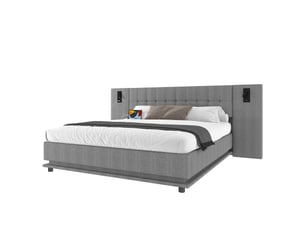 Lit 2 places 180x200 cm WISHDOR coloris gris