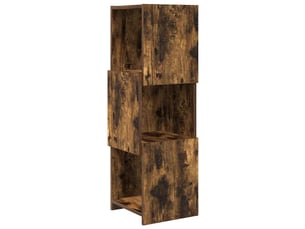 Meuble d'angle, meuble de rangement salon 30,5x30x95cm bois d'ingénierie chêne fumé