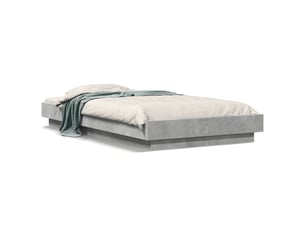 Lit simple 90x200 cm    coloris gris
