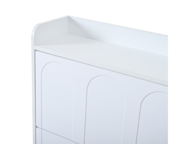  Meuble à chaussures blanc 140x25x120 cm, 6 portes abattantes, 12 étagères, mdf, hall d'entrée  - Conforama R