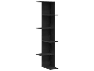 Étagère d'angle flottante, étagère murale chêne noir 36.5 x 36.5 x 140 cm cf41396