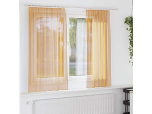 Lot de 2 rideaux en voile, voilages à œillets orange cf44278
