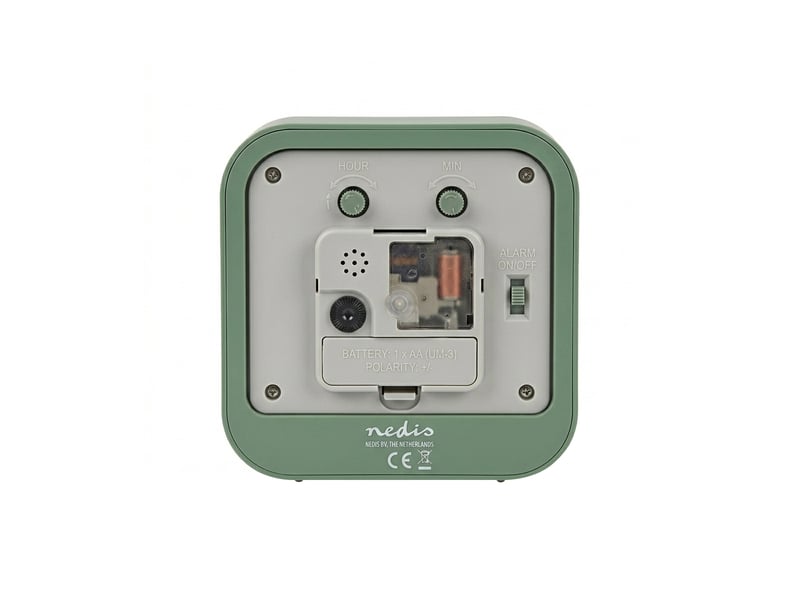 Réveil de table analogique mouvement d'horloge silencieux avec fonction snooze nedis vert CLDK1004GN - Conforama D