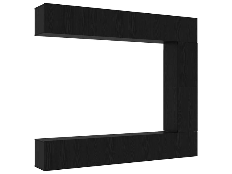  Ensemble meuble tv - banc tv - meuble de rangement 5 pcs chêne noir bois d'ingénierie  - Conforama A