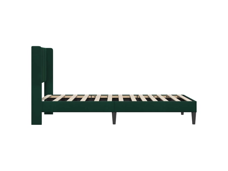  Lit simple- lit adulte -  cadre de lit avec tête de lit vert foncé 80 x 200 cm velours  - Conforama D