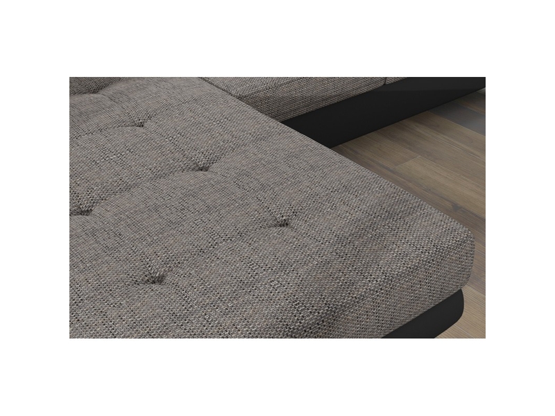  Canapé d'angle convertible amanda gris et noir – tissu effet lin – angle droit  - Conforama D