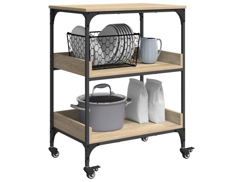  Desserte de cuisine, chariot de rangement chêne sonoma 60x41x80,5 cm  - Conforama C