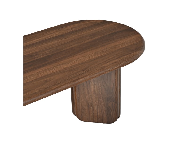  Table basse ovale effet noyer 99x50x40 cm, table de salon moderne en mdf avec pieds arrondis  - Conforama W