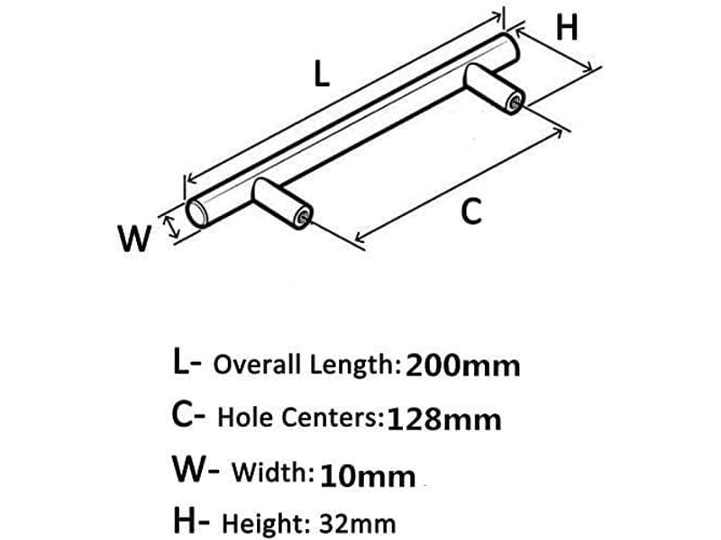  Poignée de meuble cuisine dorée en acier inoxydable entraxe 128mm 10pcs  - Conforama B