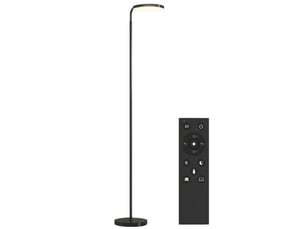 Lampadaire led réglable et orientable, métal noir, télécommande magnétique, design flexible