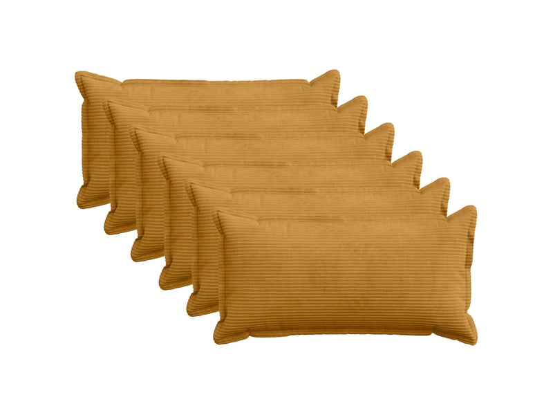  Lot de 6 housses de coussin houten jaune 40 x 80 cm velours côtelé cf49839  - Conforama B