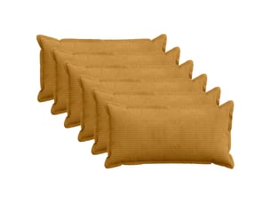 Lot de 6 housses de coussin houten jaune 40 x 80 cm velours côtelé cf49839