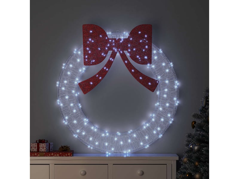 Couronne de noël, décoration de noël 150 led blanc froid 120 cm acrylique cf61753 - Conforama B