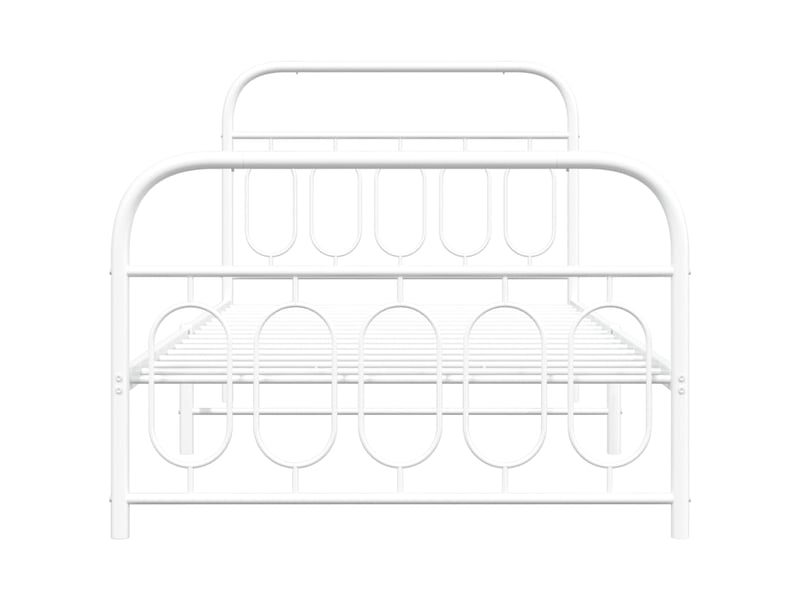  Lit simple- lit adulte -  cadre de lit métal sans matelas et pied de lit blanc 100x200 cm  - Conforama C