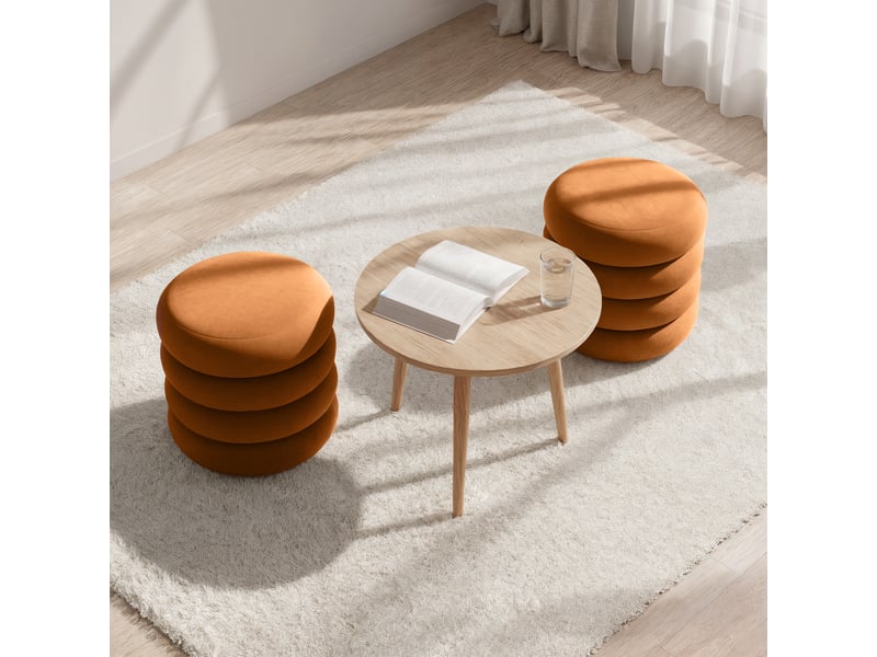  Tabouret en velours avec rangement 42 cm snuggo cuivre SNUGGO - Conforama D