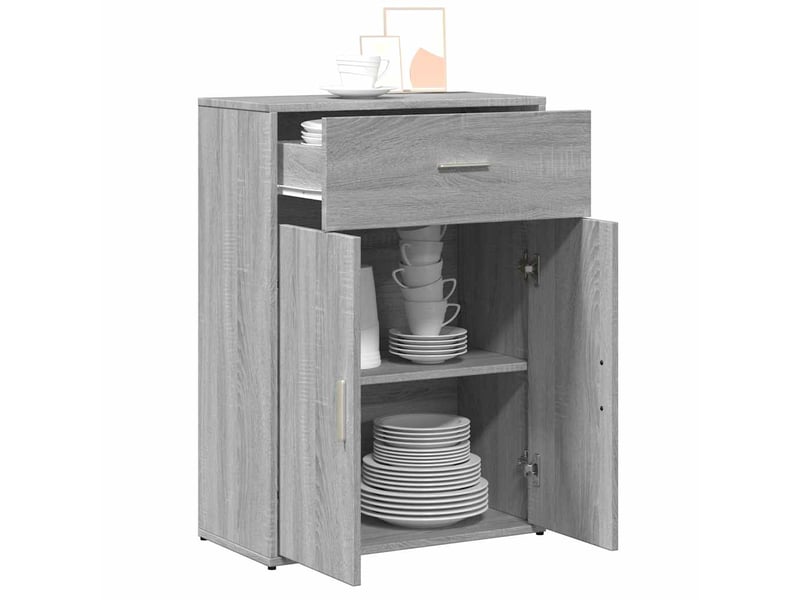  Buffet - bahut - meuble de rangement sonoma gris 60x30x84 cm bois d'ingénierie  - Conforama D